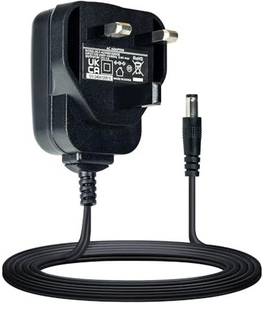 SHAEVLE Guitar Pedal Adapter Power Supply AC/DC 9V 1A Center Negative PSU One Spot Charging Adapter Wall Charger Plug Stompbox and Casio Keyboard, Black 4.92 Feet