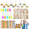 Hukermoon Baustelle Party Kindergeburtstag Mitgebsel, Construction Party Mitgebsel Set, Baustelle Schlüsselanhänger Schnapparmband Bagger Aufkleber Klatschhand, Tacobear Baustelle Spielzeug für Kinder