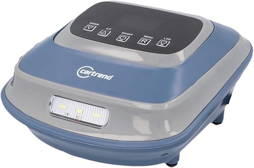 cartrend Kompressor mit digitalem Display, 12 V für Reifen von Pkw und leichten Nutzfahrzeugen, inklusive Ventiladapter, mit LED, automatische Abschaltung, 10 bar, blau