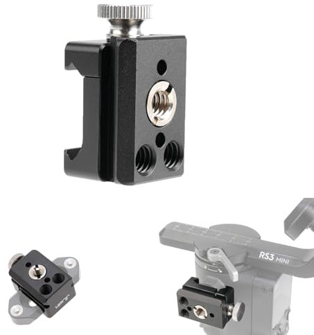 FOTGA Adjustable Quick Release NATO Rail Clamp with 1/4 3/8 Holes with Arri Location Hole for Camera Cage Monitor,Compatible with DJI Ronin RSC 2 RS3 RS3 Pro Mini RS4 and Pro Gimbal