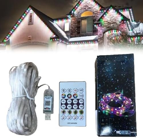 Smart Rainbow LED Permanent Outdoor Light - Smartlight, intelligente LED-Leuchtbänder, Outdoor LED Strip Lights mit Fernsteuerung, IP65 Wasserdicht Außen LED Streifen für Dach Balkon Garten (5M)