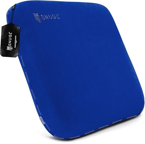 SNUGL Sofakissen 45x45cm mit Bezug | Memory Foam Kissen formstabil | Waschbarer Samt Kissenbezug hypoallergen | Kissen für Sofa & Wohnzimmer Dekoration – Blau (1 Kissen)
