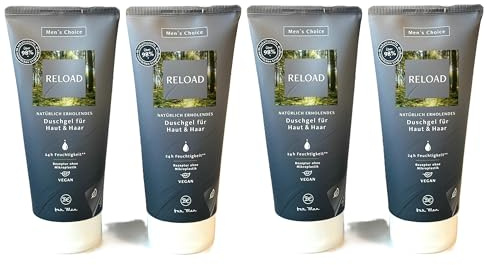 4er Pack Dresdner Essenz Duschgel & Shampoo Men's RELOAD 4 x 200 ml