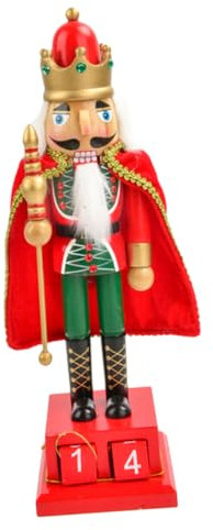 MAGICLULU Wooden Nutcracker Soldier Ornament for Desktop Christmas Xmas Decor Countdown Calendar Nutcracker Figure