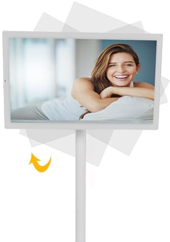 Jiawu Smart Monitor da 21,5 Pollici, 4+128 GB, Touch Screen TV Portatile TFT con Webcam e Supporto, Monitor Portatile su Ruote, SAndroid 12, Tempo di Riproduzione 5 Ore, Telecomando