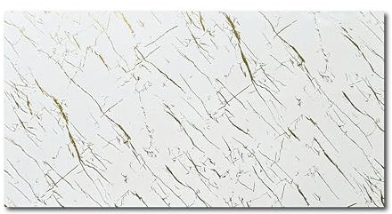 LoXus-Wandpaneele Marmoroptik Weiß mit Gold–PVC Wandverkleidung–küchenrückwand 1-Pcs 120x60cm- Duschrückwand & Küchenrückwand –Wasserfeste 3D Deko Paneele für Bad,Dusche, Küche, Wohnzimmer & TV Wand