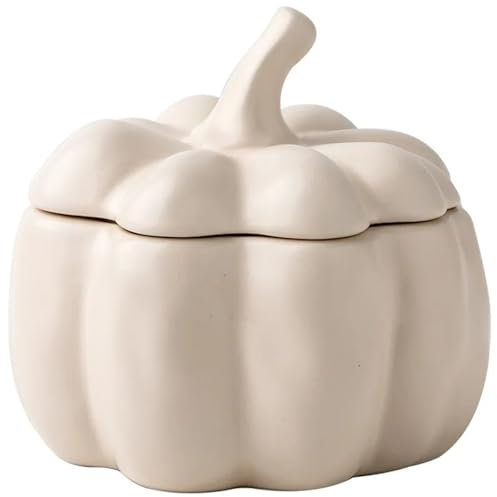 MZPOZB Sopera De Cerámica Sopera de cerámica de 4,5 pulgadas, tazón de calabaza delicado Vintage con tapa, olla for estofado de Nido de Pájaro, tazón de postre, tazón de huevo al vapor