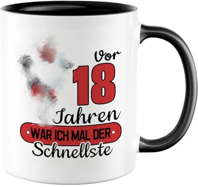 Tasse 18. Geburtstag Junge, Tasse mit Spruch, Geschenke zum 18 Geburtstag Junge, Geburtstagsgeschenk Kaffeetasse aus Porzellan 350 ml, Lustig Becher Geschenk für Ihn Freund Ehemann Sohn Vater