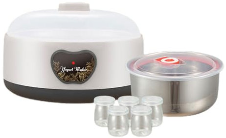 Peakjune Macchina per Yogurt,Macchina per Yogurt Digitale,Yogurt Yogurtiera Fatta in Casa,Macchina Yogurt Automatica,Grande capacità da 1.2L,Fermentazione a Temperatura costante.