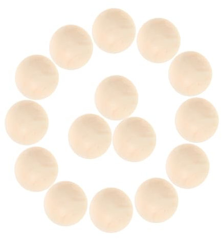 TOBBOMEY 15 Stück Holz Stickhandling Hockeyball Aus Massivem Hartholz 5cm Runde Holzhockeybälle Mit Rückprallschutz Für Training Street Hockey Und Freizeitspielen