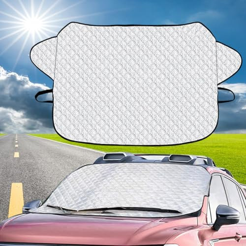 Frontscheibenabdeckung Winter,Frontscheibenabdeckung, Windschutzscheibenabdeckung,Auto Abdeckung Winter,Sonnenschutz Auto,Tragbarer Tasche, Gegen Sonne Staub Frost EIS für meisten Fahrzeuge