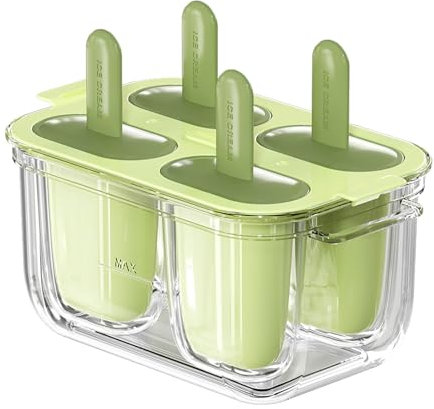 Plastic Popsicle Mould Easiest Release Tray Cup 30-40oz Tumbler/Yeti Cup Ice, Silicone Ice Tray with Lid Cocktails, Whiskey, Drinks, Coffee, Easy Release Ice Maker-Green (Green, 18.62x13.57x11.51cm)