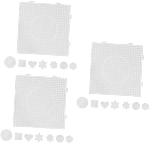 HOMSFOU 3 Sätze Teiliges Große Bügelperlen Stiftplatten Aus Bastelperlen Schablonen Für Kreative Diy Projekte Für Erwachsene Fördert Kreativität Und Geschicklichkeit 8 Stück * 3