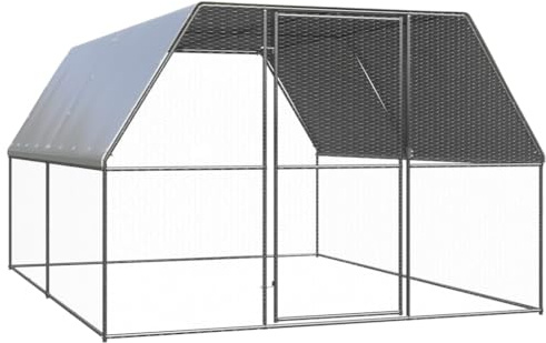 Emmtore Outdoor Hühnerkäfig Verzinkter Stahl Hühnerstall Käfig mehrere Auswahl,3 x 4 x 2 m