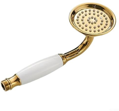 Soffione doccia in stile retrò, in ottone con funzione di risparmio idrico e lussuosa doccia a pioggia, per bagni o docce (oro)