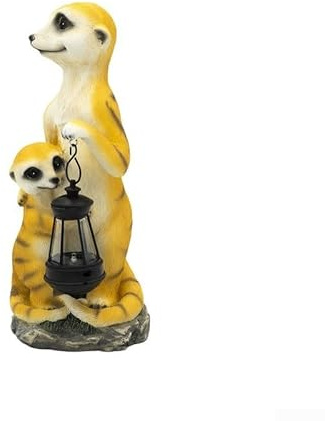 Zoegneer Solarleuchte aus Kunstharz, für den Außenbereich, Landschaftslampe, Erdmännchen, Solarlampe, Ornament mit Solarenergie für Gartendekoration (klein)
