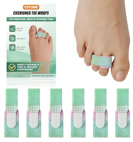 Hammer Toe Straightener for Women & Men - 10 Pack Adjustable Toe Protectors | for Whole Day Comfort for Walking, Running or Rest - Toe Separator for Bent, Crooked, Overlapping Toes （Multicolor）