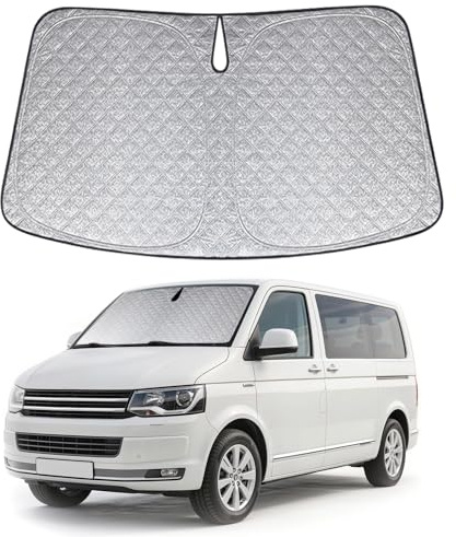 XCBYT Auto Sonnenschutz für VW VW T5 T6 Frontscheibe Innen Faltbare | Perfekte Passform, 6-lagiger Stoff, Windschutzscheibe Verdunkelung, Schützt Privatsphäre