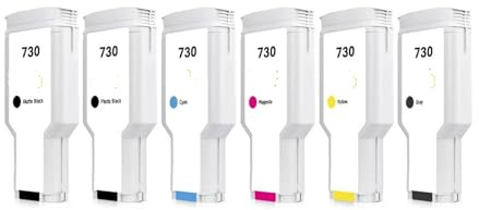 Kompatibel mit HP 730 Tintenpatronen, 6-Farben-Set mit Pigment- und Farbstofftinte for Drucker der DesignJet T-Serie
