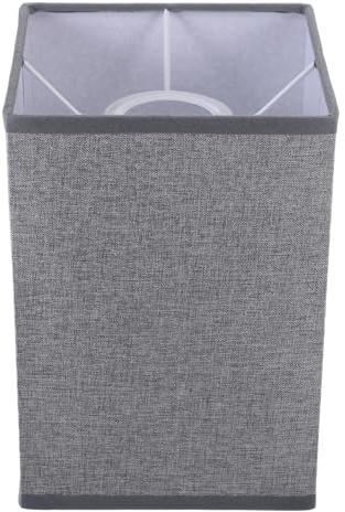 Lampenschirm für E27 Quadratischer 20x14x14cm aus Leinen | Natürliche Struktur, Wandleuchten, Clip On Montage, Eisenrahmen, für Pendelleuchten, Schlafzimmer