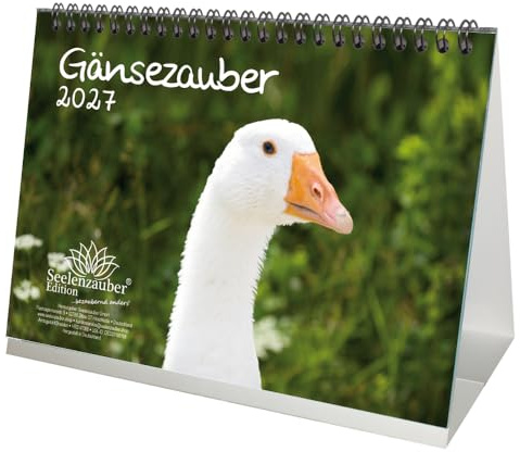 Gänsezauber DIN A5 Tischkalender für 2027 Gänse - Seelenzauber
