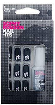 Sophy Robson Nail-Its False Bow Press-On Nails, Black, 24-Piece