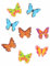 dekora - 8 Mariposas Decorativas 3D Comestible para Tartas - Decoración de Tartas de Cumpleaños Caseras Fácil - Mariposas de Oblea Surtidas