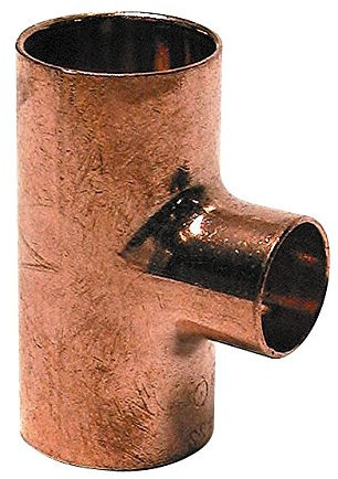 Sanitop-Wingenroth Kupfer-T-Stück Nummer 5130, reduziert, 22 x 15 x 22 mm, 1 Stück, 11684 8