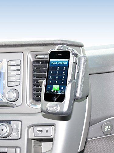 KUDA Handyhalterung passend für Scania P/G/R/S/L ab 2016 - Telefonkonsole für Smartphones, Handys, Navi und mehr – Kunstlederkonsole, schwarz, 2605