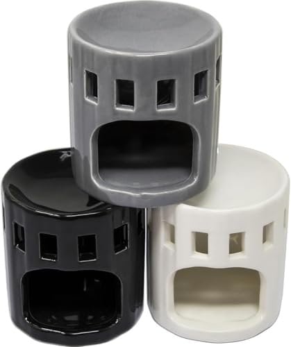 2 x Vintage Design Oil Burners - Melt Burner Ceramic Essential | Love Decor Pattern Granules Melt Wax Scented Diffuser Warmer | Home Bedroom Holder Candle Aromatherapy Fragrance Set Aroma Tart