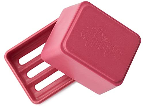 Ethique Bamboo and Cornstarch, Plastic-Free Shampoo and Conditioner Shower Container (Pink)