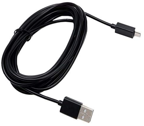 Lorsoul Reemplazo para PS4 Cable 3 Metros de carga carga Negro Cable USB Cable de alambre Micro Line Gamepad del cargador