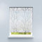 HongYa Raffrollo ohne Bohren Transparente Raffgardine Voile Ösenrollo Küche Kleinfenster Gardine mit Hakenösen Äste Muster H/B 140/80 cm Weiß Grau