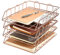 DODUOS A4 Schreibtisch Ablage Organizer 4 Tier, Briefablage Metall Stapelbare, Desk File Organizer Dokumentenablage Papierablage für Zuhause, Schule und Büro (Rose Gold)