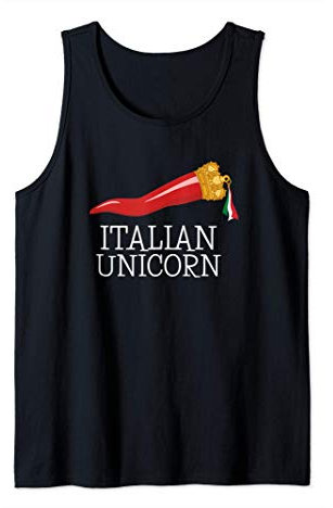 Funny Italian Lucky Charm Cornicello Italian Horn Tank Top