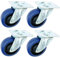 4 Stück 100 mm BLUE WHEELS Lenkrollen Transportrollen Schwerlastrollen 135 kg/Rad Blau - INDUSTRIEQALITÄT ECO (4 x Lenk)