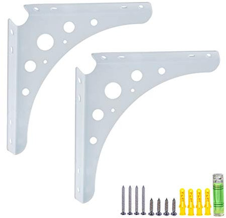 2 Stück Eisen Art Regalträger,90 Grad Regalwinkel Wandkonsolen Wandregal Regalwinkel Metall mit Schrauben und Dübel Wand Montierte Schwimmende Regalträger (20cm/7.9in)