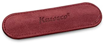 Kaweco Eco 1er Velours-Leder Etui Bordeaux I Stifte Etui passend für die Sport Serie I Schreibetui aus echtem Leder mit schöner Prägung I schicke & Klassische Stifttasche I Stiftetui 12 x 3,5 cm