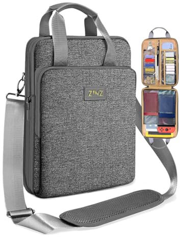 Laptop Umhängetasche 12,9-13 Zoll Hülle mit Variabler Kapazität & Riemen,Schultertasche für Unterwegs mit Wertsachen & Notebookfächern, Umweltfreundliche und Wasserabweisende Handtasche,L01G03