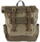 Sunsa Unisex Rucksack. Canvas Daypack. Große Vintage Backpack. Retro Design Outdoor Tagesrucksack mit Rolltop. Nachhaltig Segeltuch Rucksäcke als Geschenkidee für Sie/Ihn. (kahkigrün)