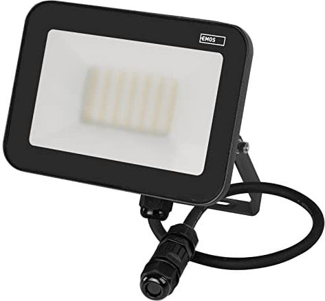 EMOS LED Strahler Profi 30W, wasserdichtes Alu Flutlicht für Innen und Außen, Helligkeit 3300lm, Neutralweiß 4000K