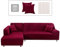 Lydevo Sofabezug Ecksofa L Form Sofa Überwürfe Stretch Sofabezug L Form Rechts oder Links mit Zwei Kissenbezügen Waschbar Universal-Couchbezug L Form Sofa Cover L Shape(2 Sitzer+2 Sitzer,Rotwein)