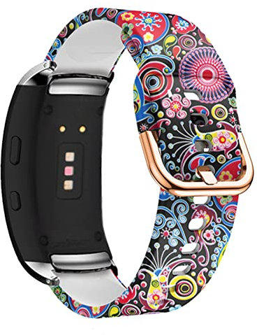 Silikon Armbänder Für Samsung Gear fit 2 Pro/Gear Fit 2 Ersatzband Für Damen Frauen Herren Muster Sport Armband mit Kompatibel mit Galaxy Gear fit 2/ Gear Fit 2 Pro (Qualle)