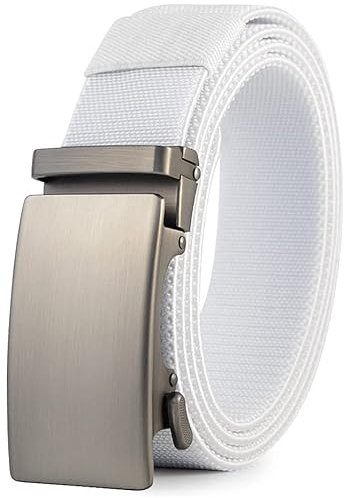 DOOPAI Elastischer Gürtel Herren Stretchgürtel Herren Gürtel Weiß 135cm