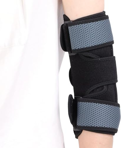 Ellenbogenbandage atmungsaktiv, Fixierung, Nachtschiene | Doppelte Aluminiumschienen, Unterstützung bei Kubitaltunnelsyndrom, Ulnarnerv, verstellbar, schmerzlindernd