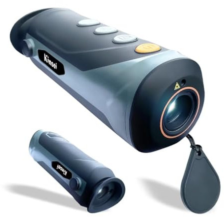 Fotoculare termocamera, termocamera, telescopio monoculare per visione notturna, lunghezza focale 15 mm 256x192 (50 Hz) Pixel effettivi, occhiali termici, spettacolo ottico, caccia, grigio…