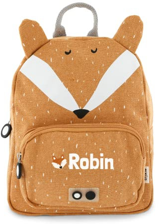 your surprise Trixie Kinderrucksack mit Namen - Rucksack mit Namen für Kinder aus 100% Baumwolle (31x23x10 CM) (Fuchs)