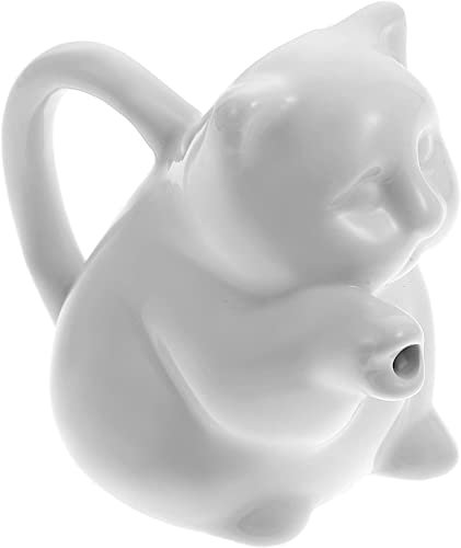 GImLY Milchkännchen aus Keramik, Milchkännchen, süße Katze, Tierform, Saucenkrug, Milchkännchen, Kaffeesirupglas, Server, Dipschalen, 50 ml