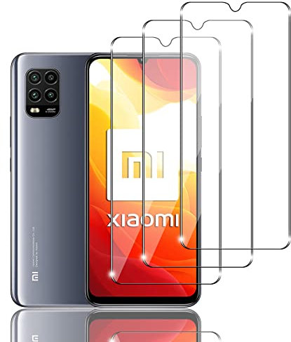 Ydiciv 3 Piezas Protector de pantalla para Xiaomi Mi 10 Lite 5G Cristal Templado, Vidrio Templado HD Transparente, Dureza 9H, Antihuellas, Sin Burbujas