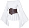 KBOPLEMQ Damen Renaissance Bluse Tops Korsett Taillengürtel Mittelalter Viktorianisch Schulterfrei Langarm Shirt mit Bustier für Halloween Piraten Kostüme Cosplay Gothic Ausgestellten Ärmeln Skirt